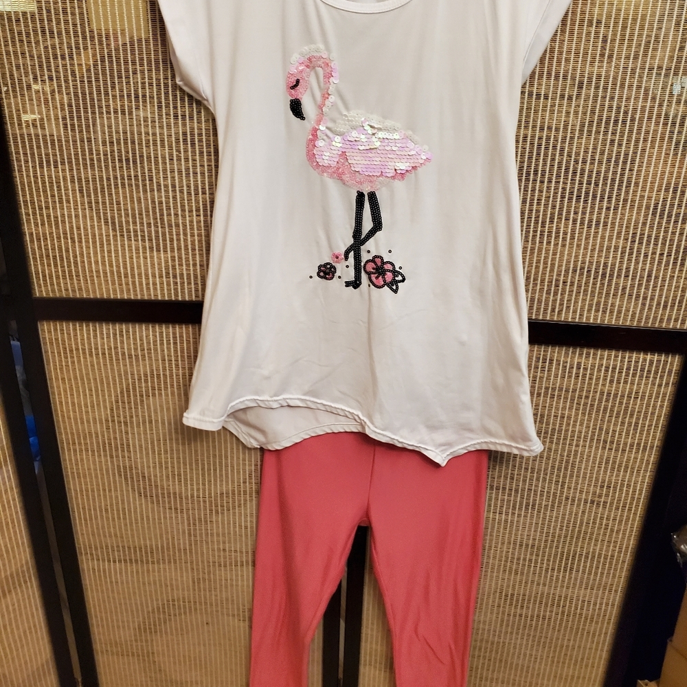 Girl's Flamingo Set W/ Scarf - Picture 8 of 10